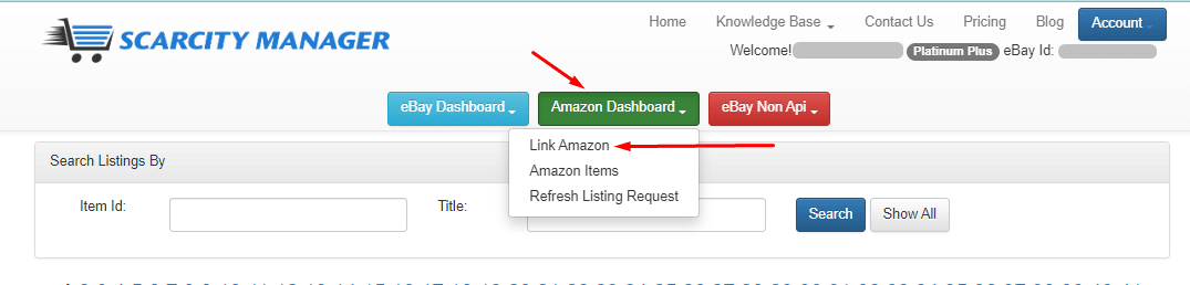 How to link Amazon account with Scarcity Manager