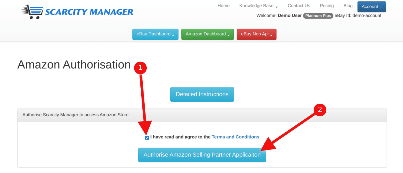 How to link Amazon account with Scarcity Manager